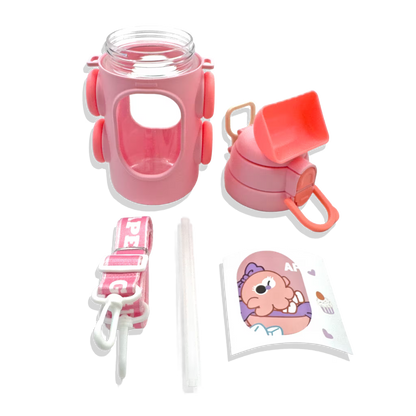 Botella de Agua con Diseño Cute de Carrito – 650 ml