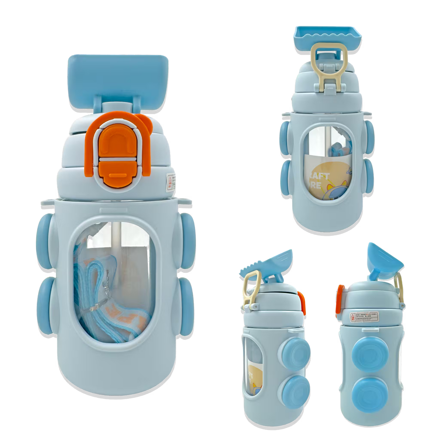 Botella de Agua con Diseño Cute de Carrito – 650 ml