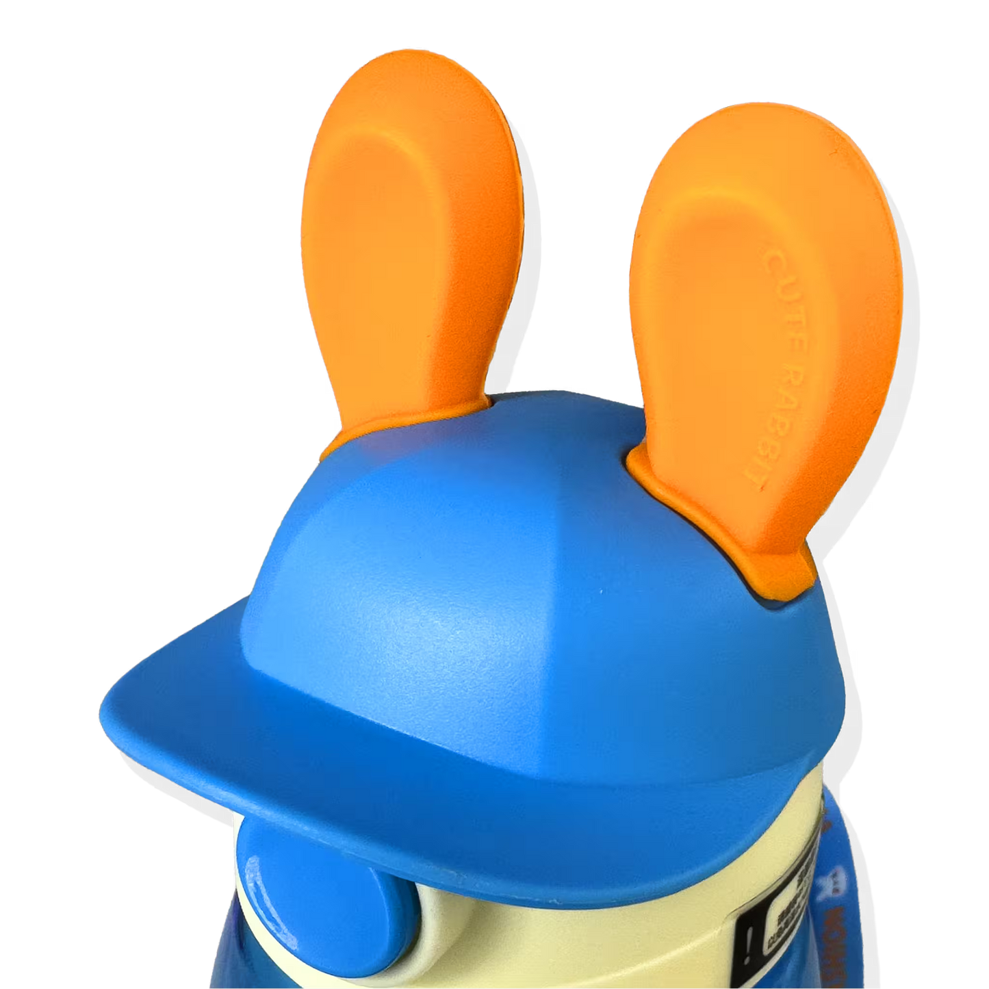 Termo Conejo Happy 550ml con Hélice Giratoria - Pitillo Retráctil y Correa Ajustable