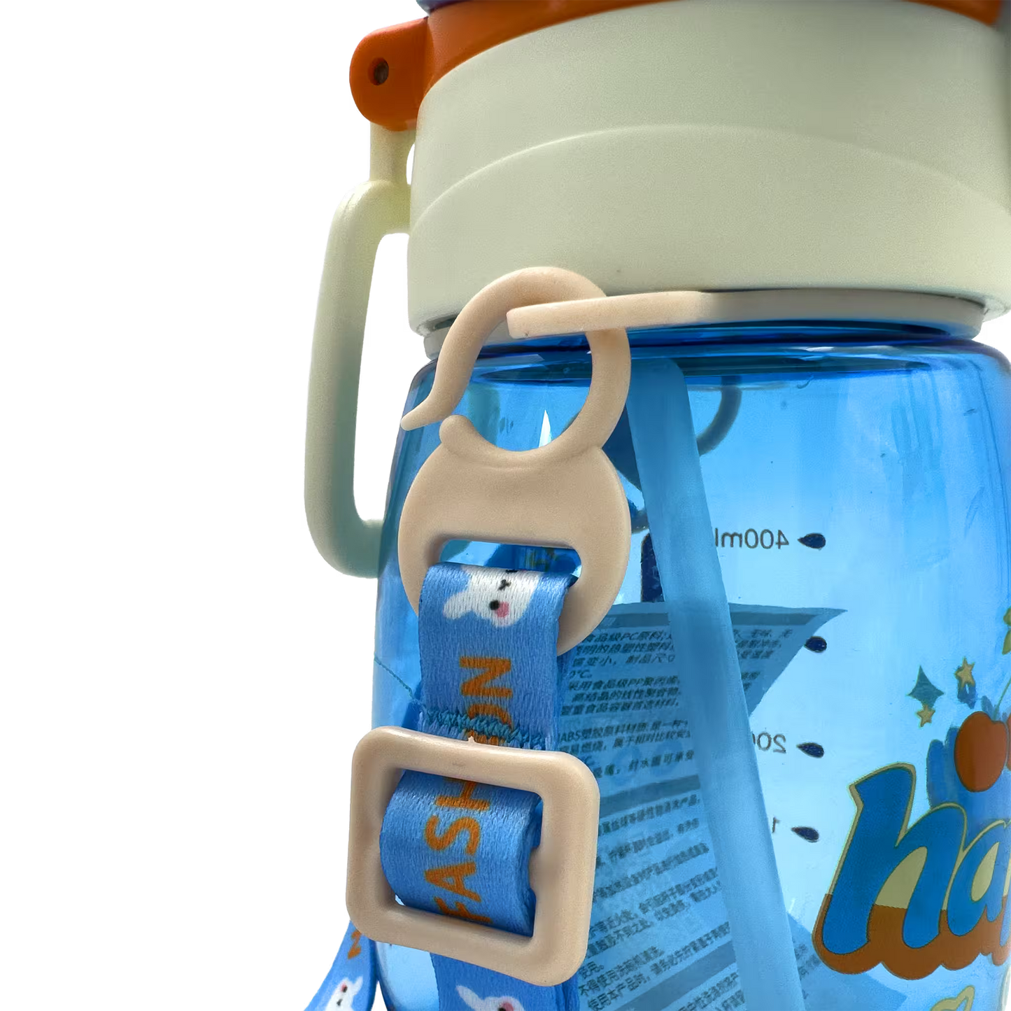 Termo Conejo Happy 550ml con Hélice Giratoria - Pitillo Retráctil y Correa Ajustable