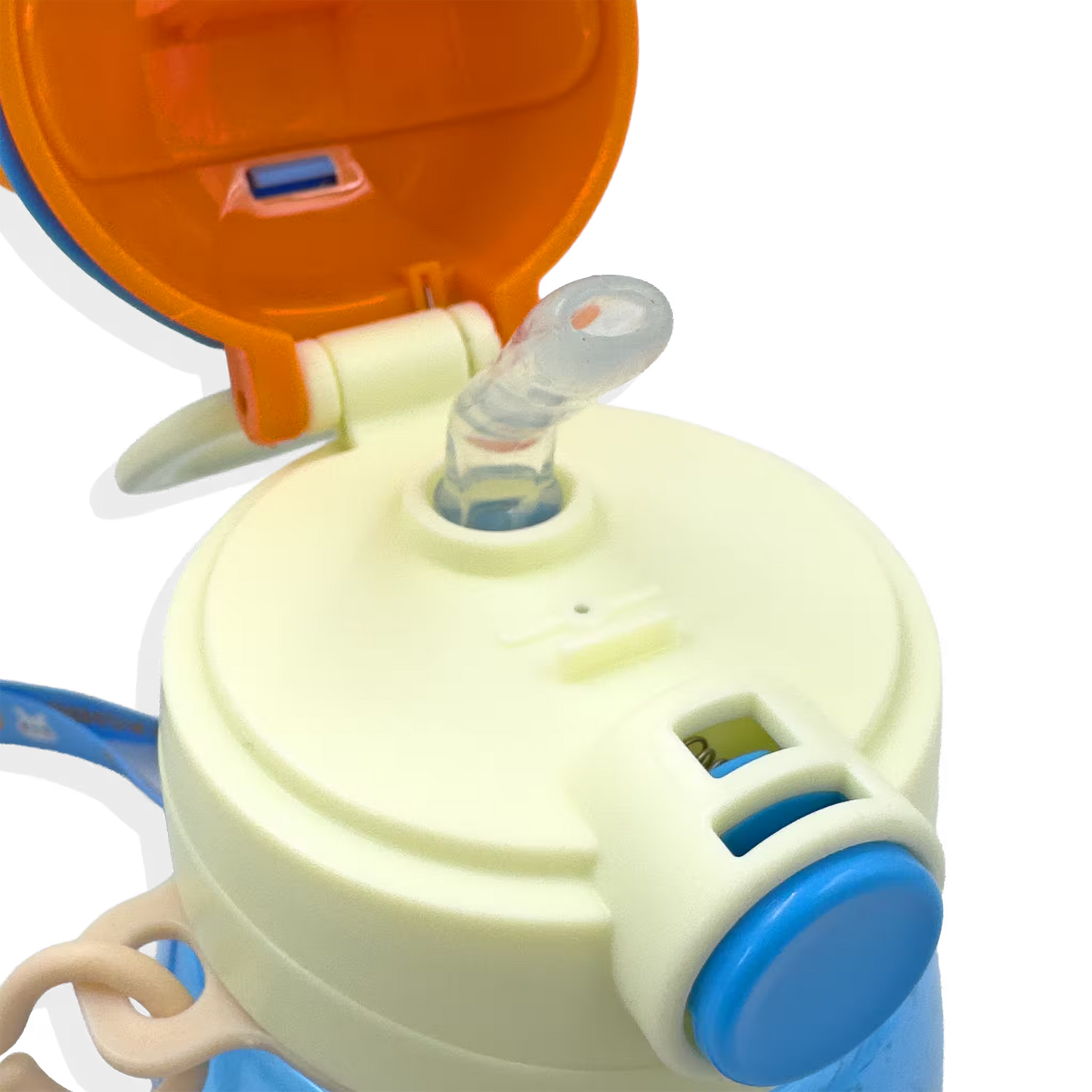 Termo Conejo Happy 550ml con Hélice Giratoria - Pitillo Retráctil y Correa Ajustable