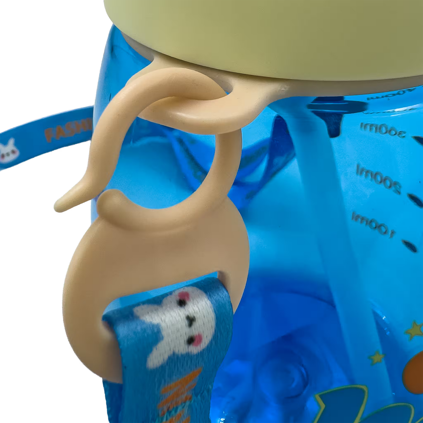 Termo Conejo Happy 550ml con Hélice Giratoria - Pitillo Retráctil y Correa Ajustable