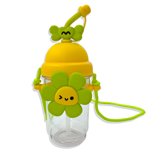 Termo con Diseño de Flor 750ml - Pitillo de Silicona Grado Alimenticio