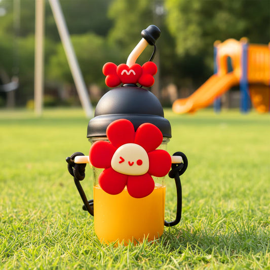 Termo con Diseño de Flor 750ml - Pitillo de Silicona Grado Alimenticio