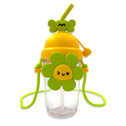 Termo con Diseño de Flor 750ml - Pitillo de Silicona Grado Alimenticio