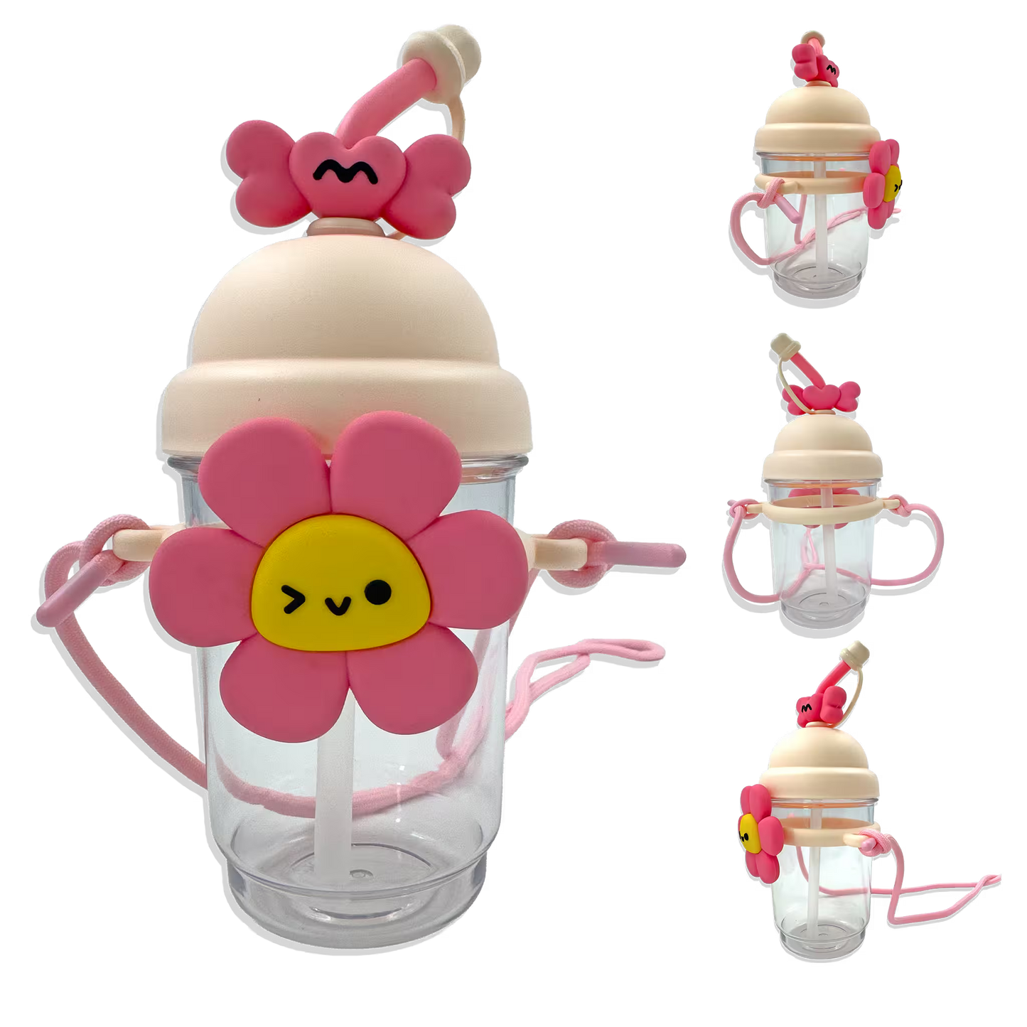 Termo con Diseño de Flor 750ml - Pitillo de Silicona Grado Alimenticio