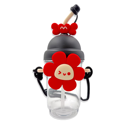 Termo con Diseño de Flor 750ml - Pitillo de Silicona Grado Alimenticio