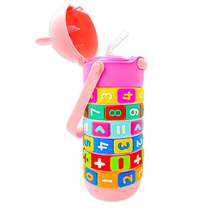 Termo Didáctico Matemático de 520 ML – Botella Infantil Interactiva con Operaciones Giratorias
