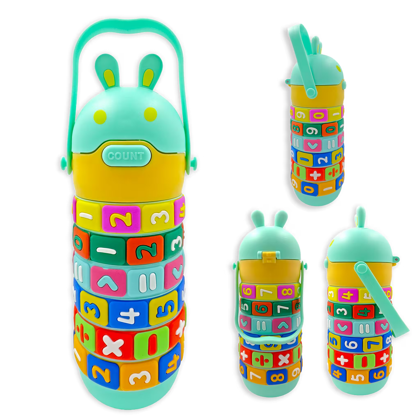 Termo Didáctico Matemático de 520 ML – Botella Infantil Interactiva con Operaciones Giratorias