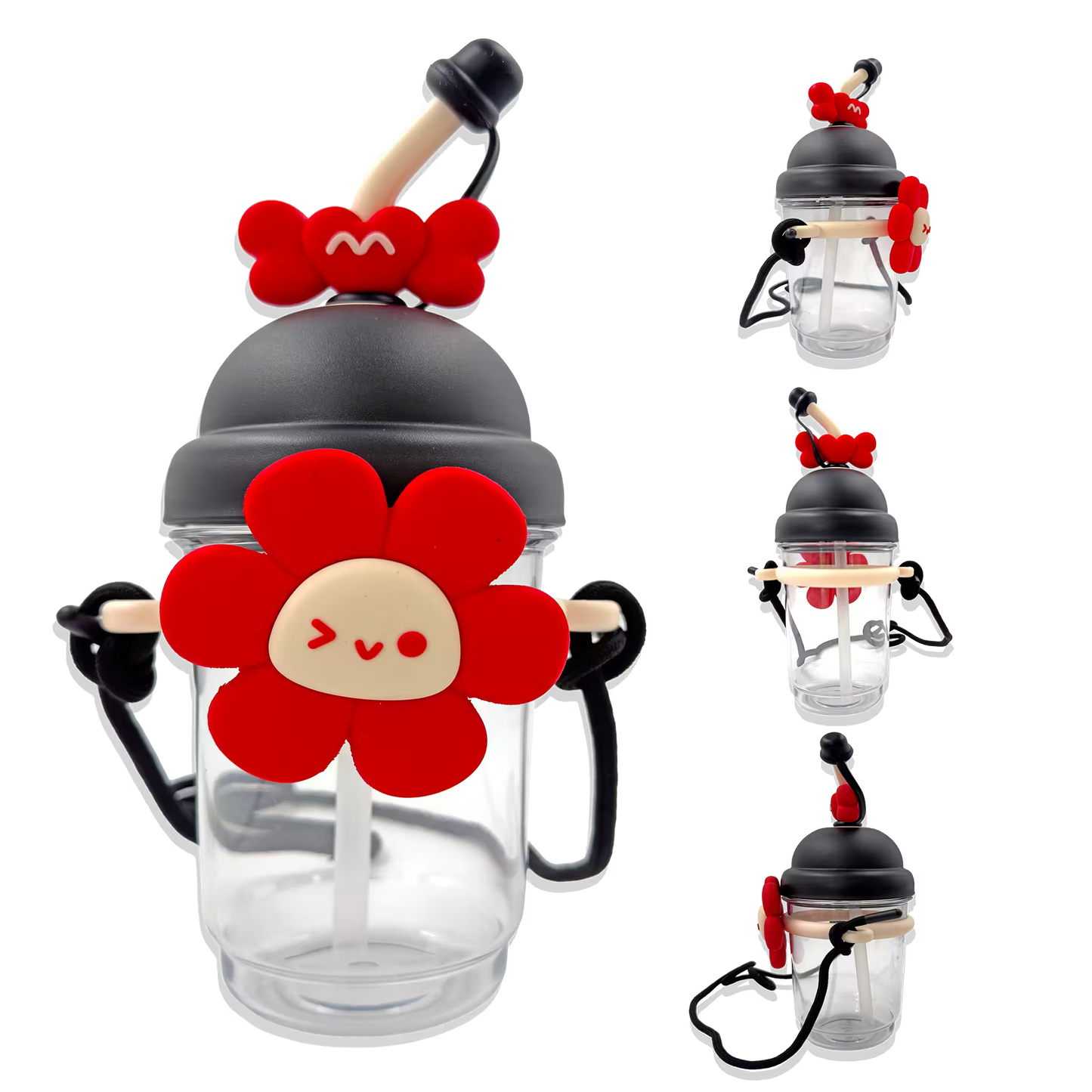 Termo con Diseño de Flor 750ml - Pitillo de Silicona Grado Alimenticio