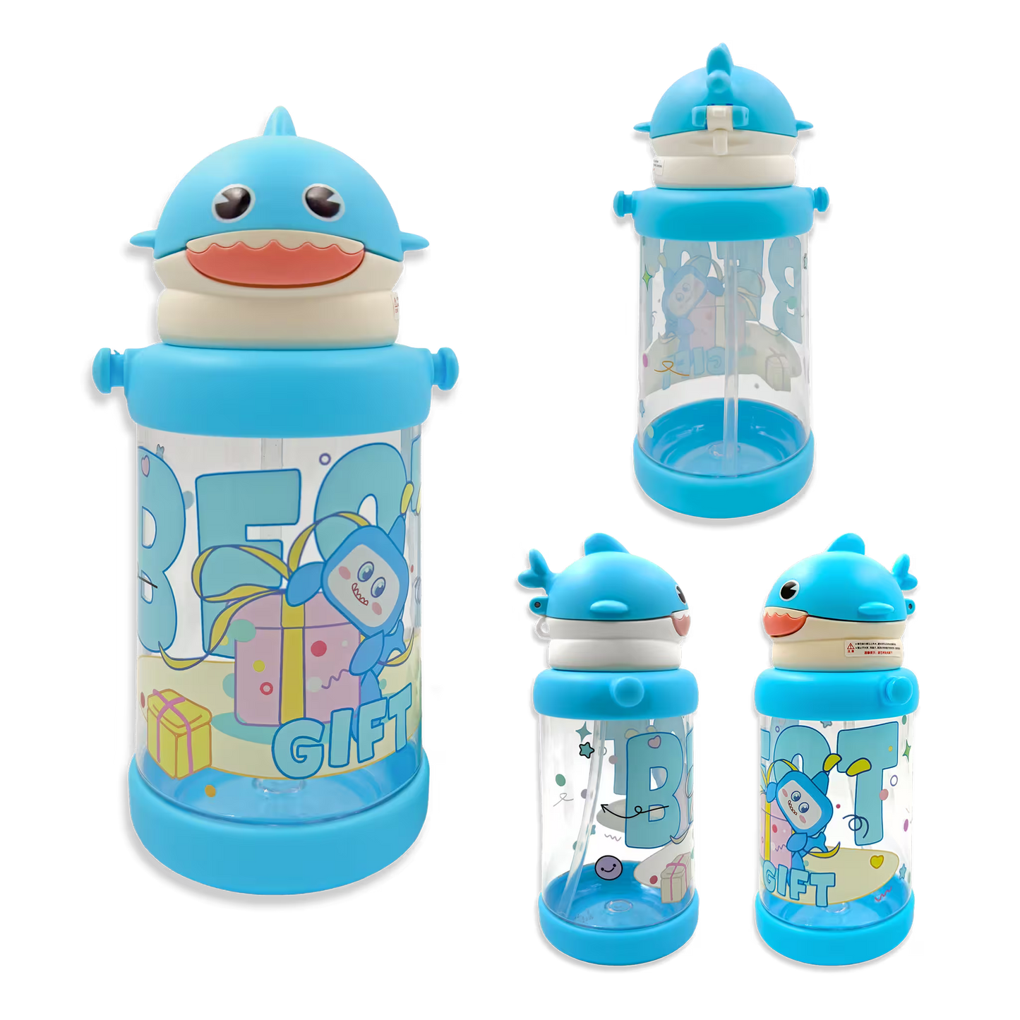 TERMO INFANTIL CON DISEÑO DE TIBURON - LIBRE DE BPA
