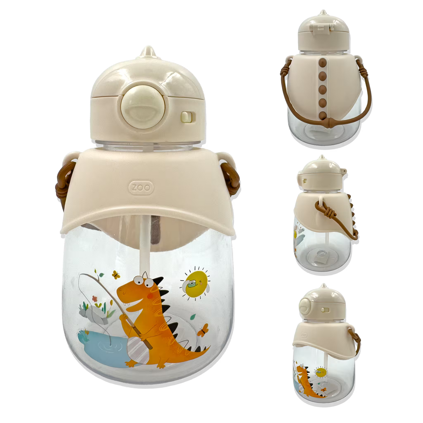 Termo Dinosaurio 1.000 ml con Seguro de Tapa - Diseño Infantil Antiderrames