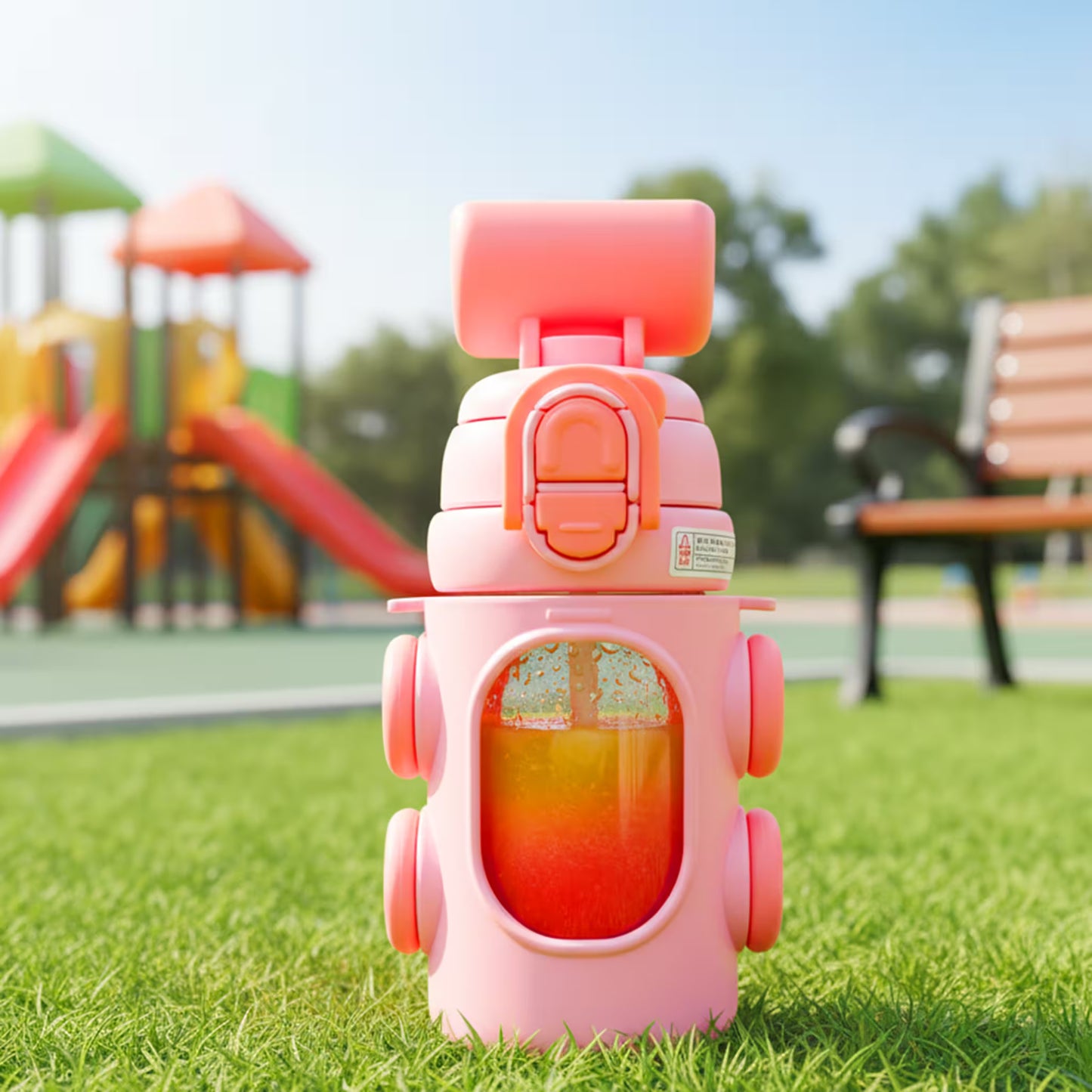 Botella de Agua con Diseño Cute de Carrito – 650 ml