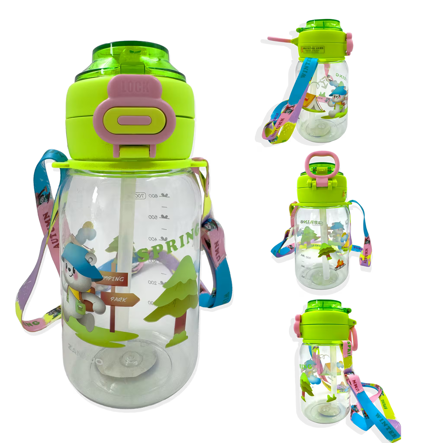 Termo Osos Estaciones 700 ml con Doble Sistema de Toma - Directo o con Pitillo