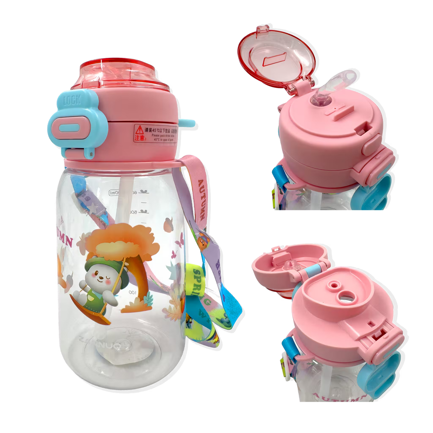 Termo Osos Estaciones 700 ml con Doble Sistema de Toma - Directo o con Pitillo