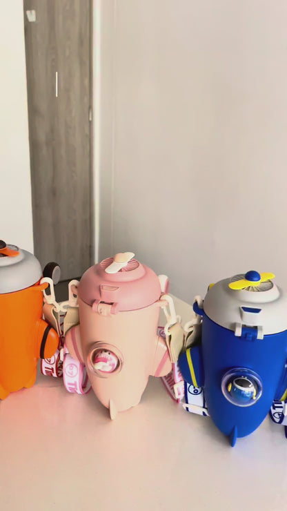 Termo Botella Infantil Airship - Diseño de Avión con Ruedas y Hélice 550ml