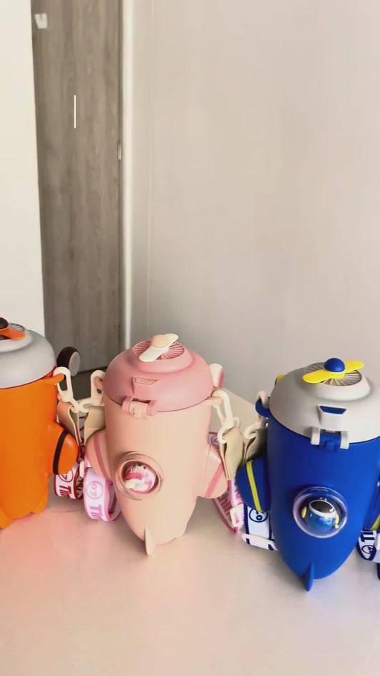Termo Botella Infantil Airship - Diseño de Avión con Ruedas y Hélice 550ml