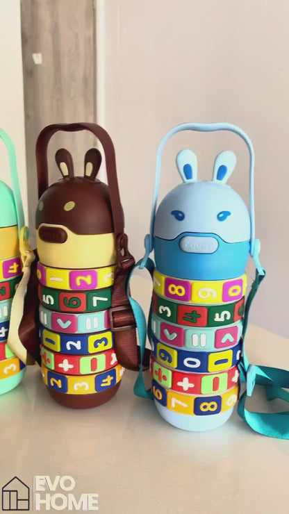 Termo Didáctico Matemático de 520 ML – Botella Infantil Interactiva con Operaciones Giratorias