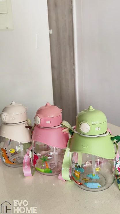 Termo Dinosaurio 1.000 ml con Seguro de Tapa - Diseño Infantil Antiderrames