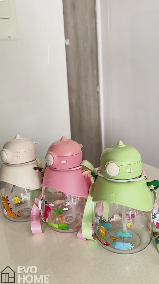 Termo Dinosaurio 1.000 ml con Seguro de Tapa - Diseño Infantil Antiderrames