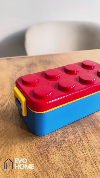 Lonchera Tipo Lego con Compartimentos Deslizables - 550ml.