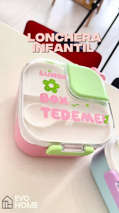 Lonchera con Cierre Hermético de 2 Compartimentos - 700 ml + Accesorios