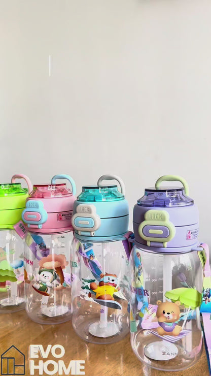 Termo Osos Estaciones 700 ml con Doble Sistema de Toma - Directo o con Pitillo