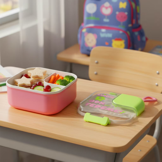 Lonchera con Cierre Hermético de 2 Compartimentos - 700 ml + Accesorios